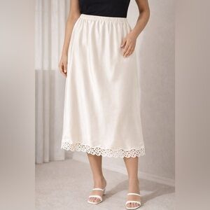 Vintage 90s Marks & Spencer St. Michael Satin Slip Skirt - Made in UK - Size S-M